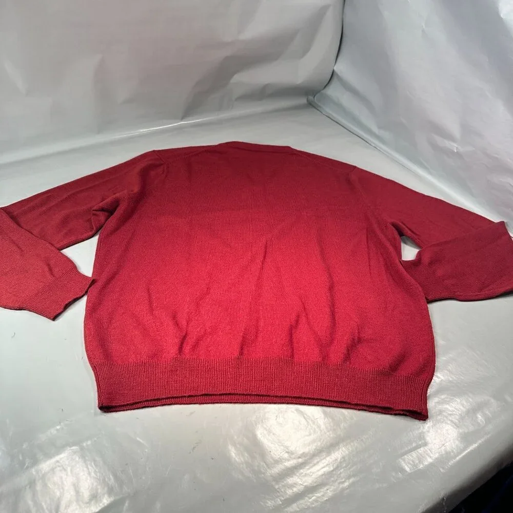 J Crew Extra Sweater Mens Fine Merino Wool V Neck Long Sleeves Ribbed Hem Cuffs